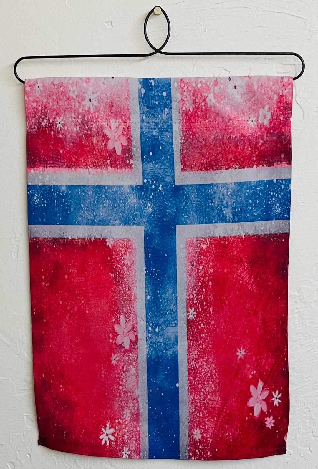 Norwegian Flag with flowers Garden Flag