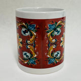 Lise Lorentzen Red Rosemaling coffee mug