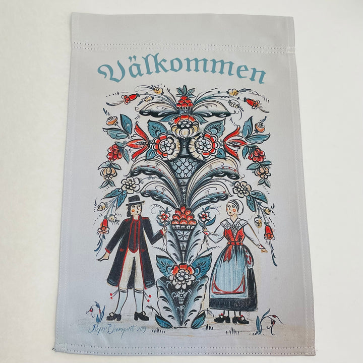 Pieper Bloomquist Välkommen Folk Art Couple Garden Flag