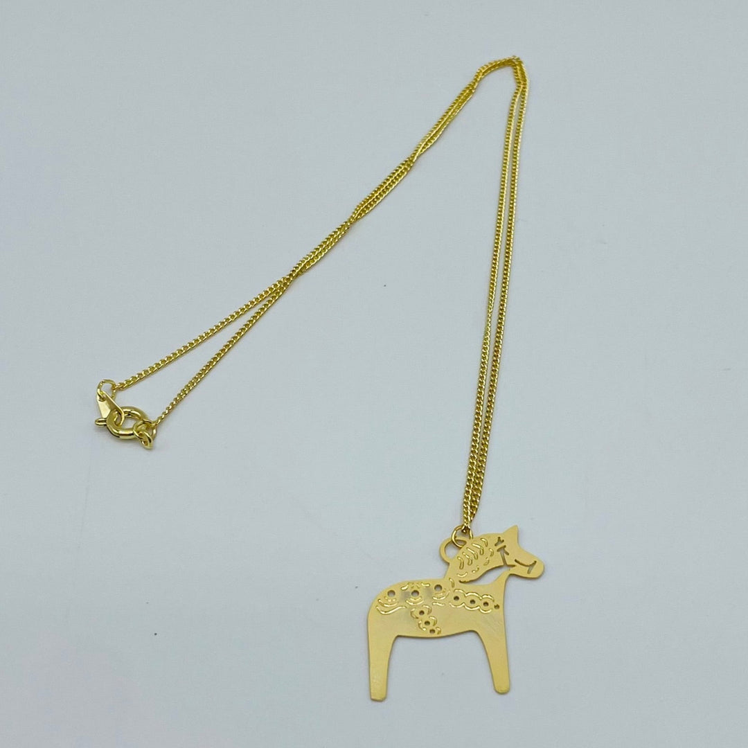 Dala Horse Pendant Gold finish