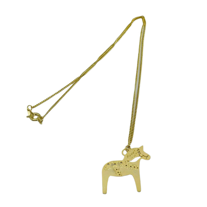 Dala Horse Pendant Gold finish