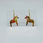 Dala Horse Earrings  Gold finish