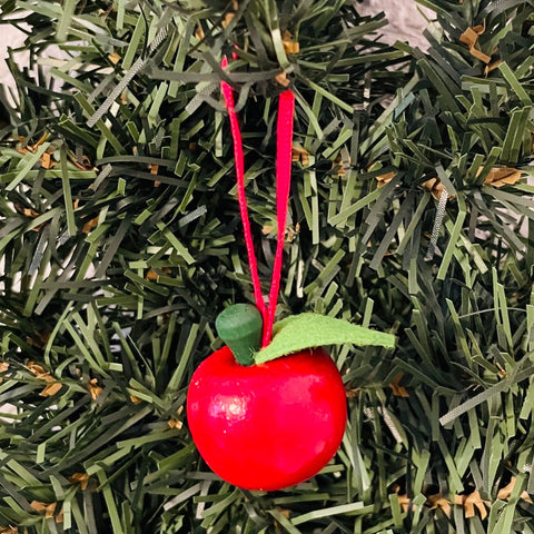 Red Wood Apple Ornament