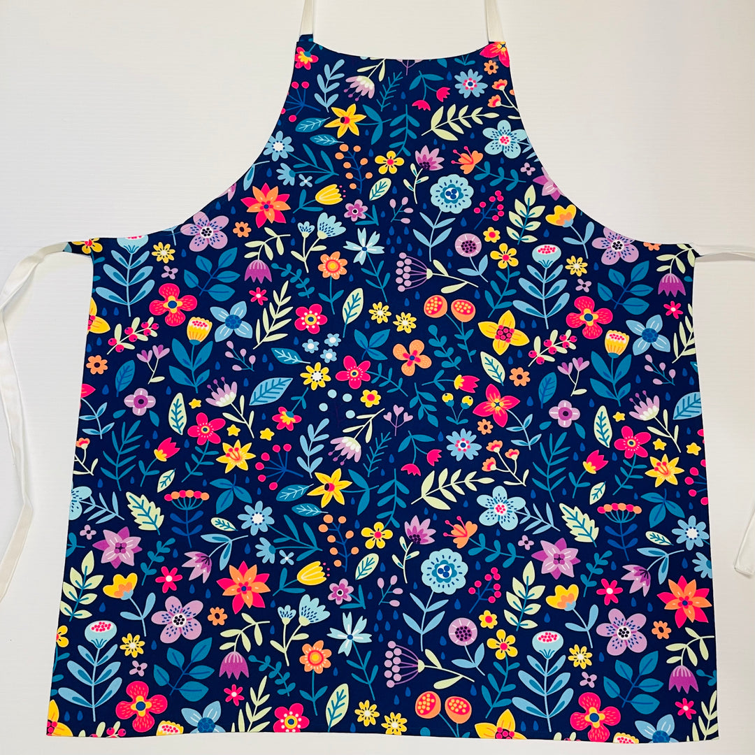 Apron - Flowers on Blue