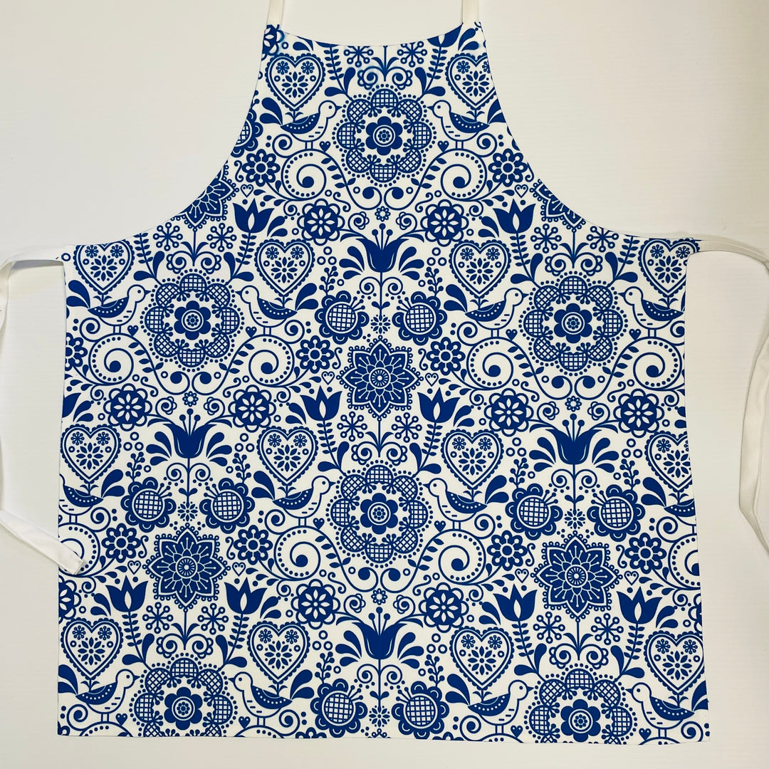 Apron - Blue Folk Art