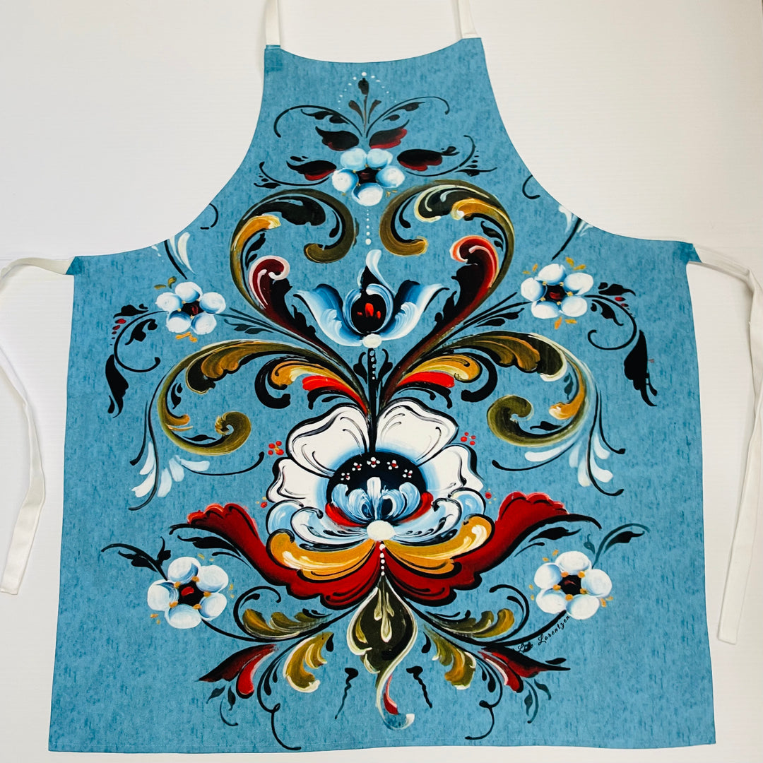 Apron - Lise Lorentzen Blue Rosemaling