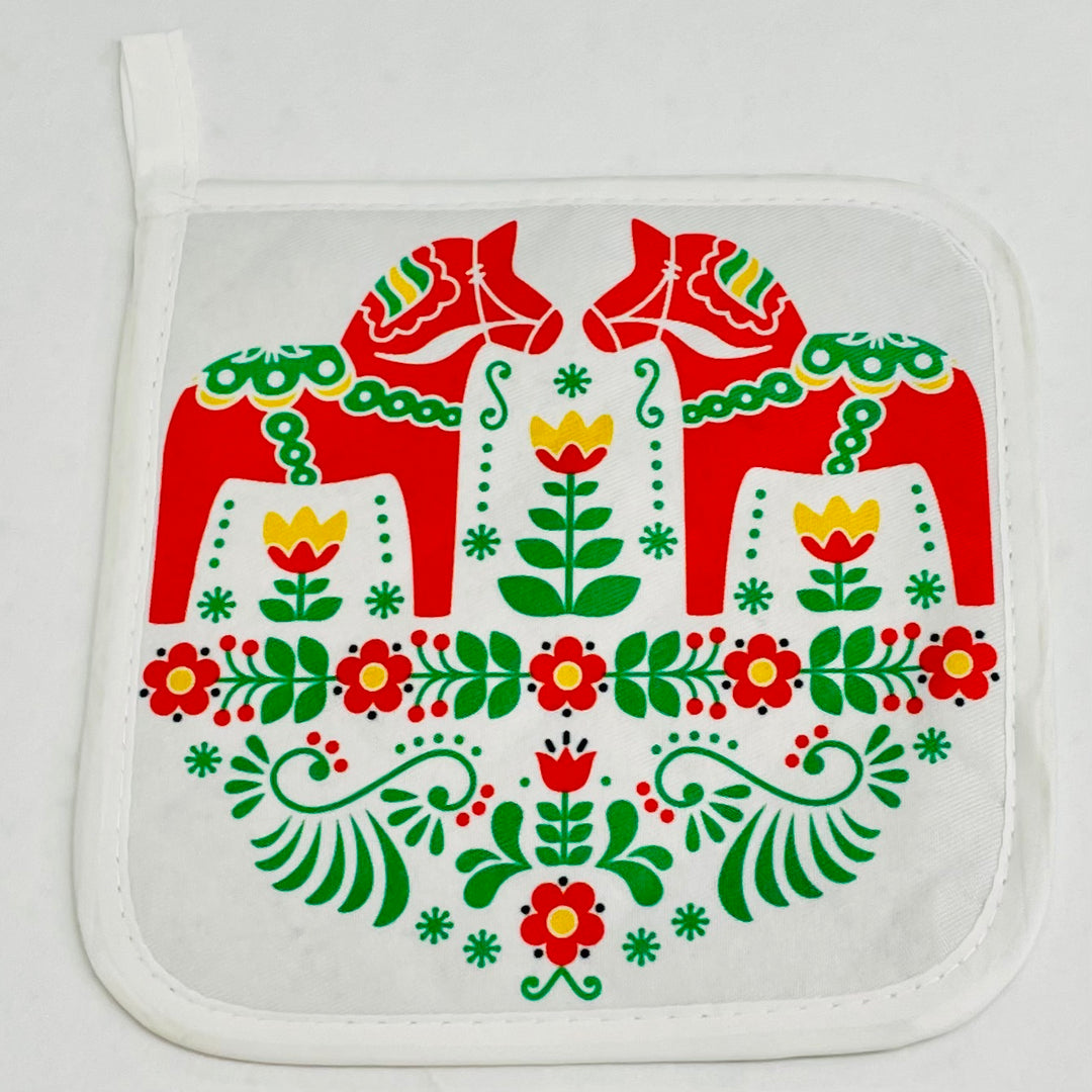 Pot Holder - Dala Horses