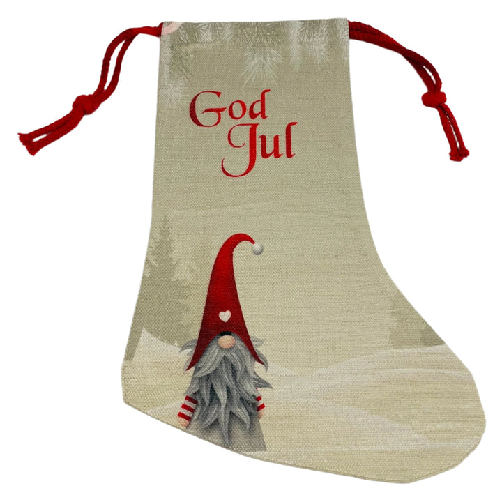 God Jul Gnome Stocking