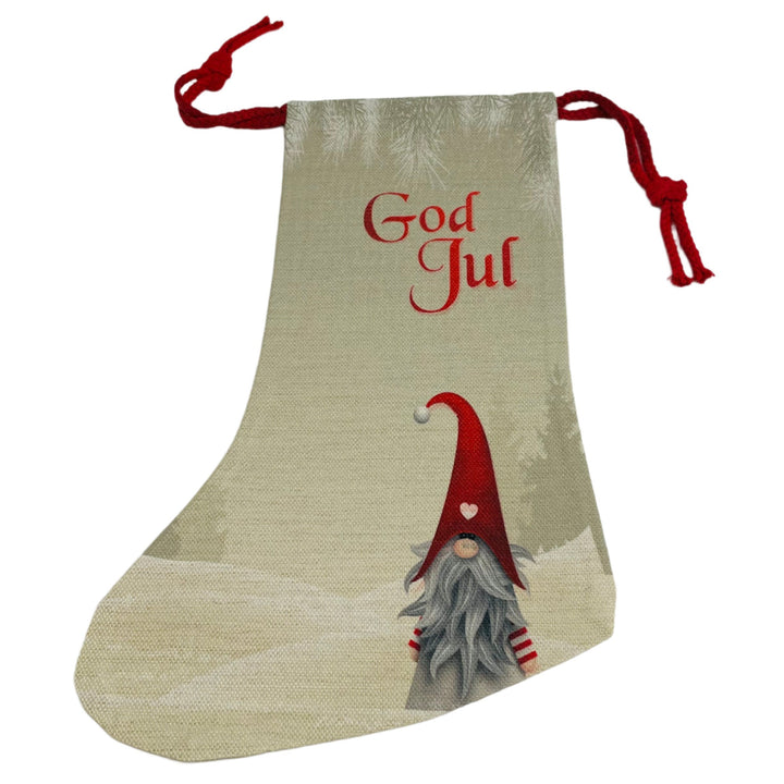 God Jul Gnome Stocking