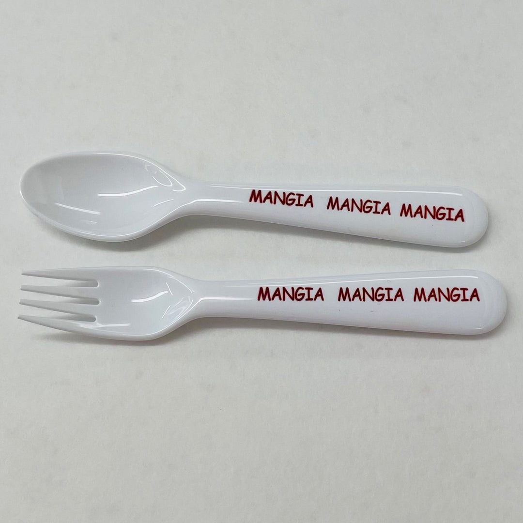 Children's Fork and Spoon Set -  Mangia Mangia Mangia