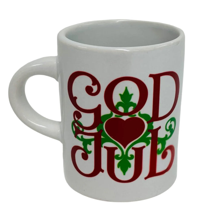 Ceramic Glögg Cup - God Jul Scroll