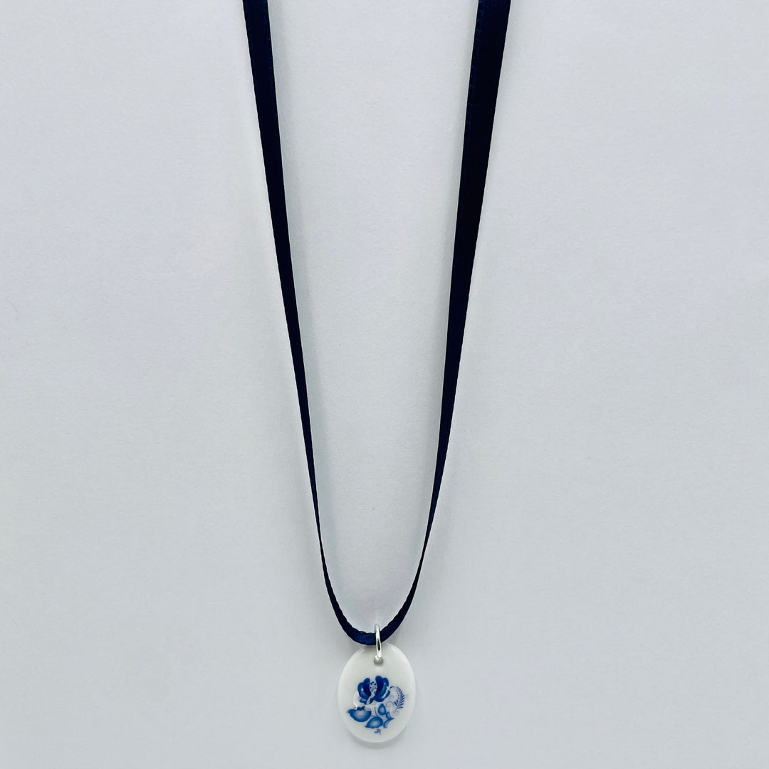 Blue Flower Pendant Necklace