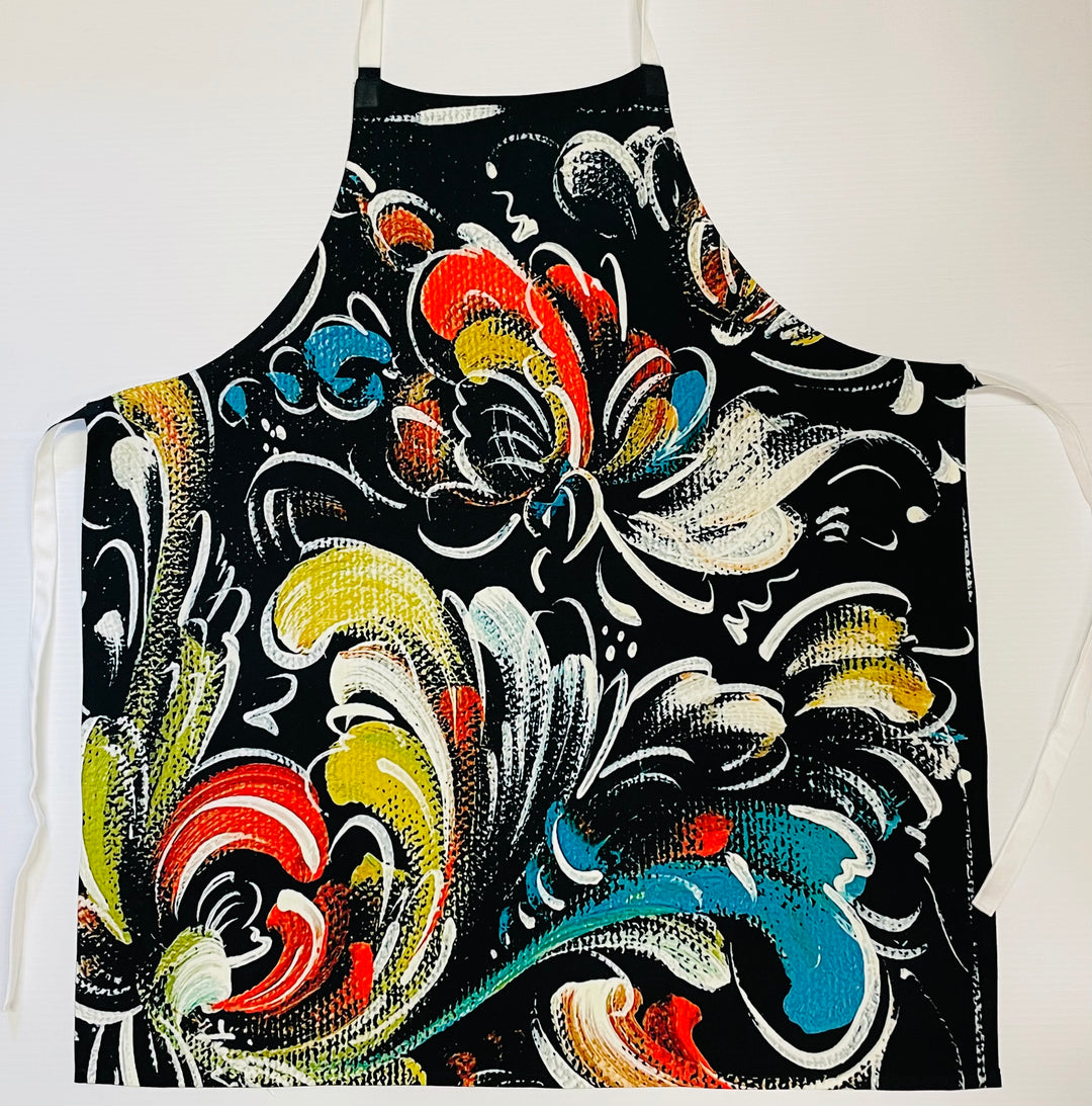 Apron - Lise Lorentzen Black Rosemaling