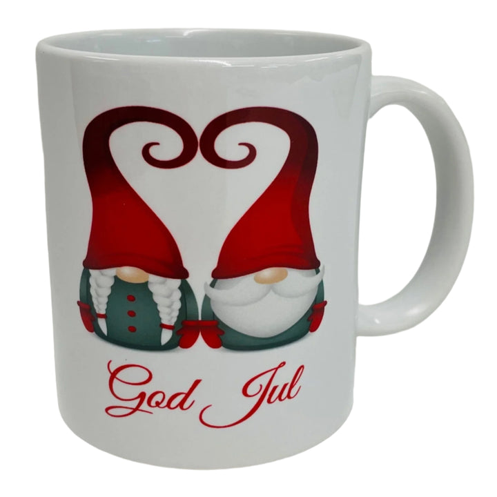 God Jul Gnome Couple coffee mug