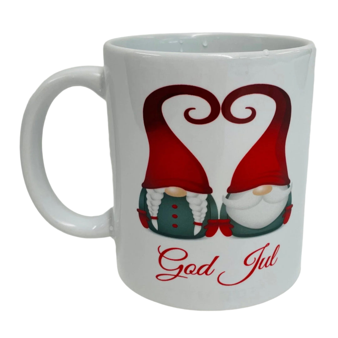 God Jul Gnome Couple coffee mug