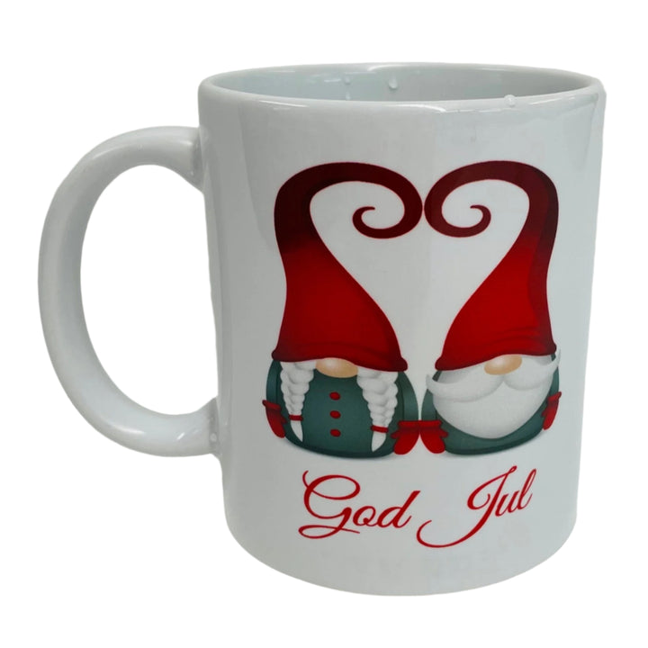 God Jul Gnome Couple coffee mug