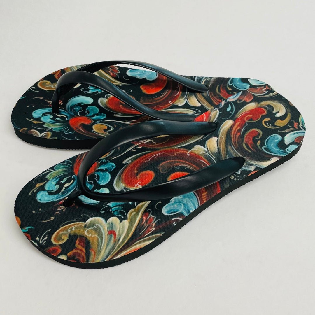 Flip Flop Sandals - Lise Lorentzen Rosemaling