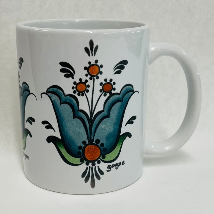 Rosemaling Flower Coffee Mug