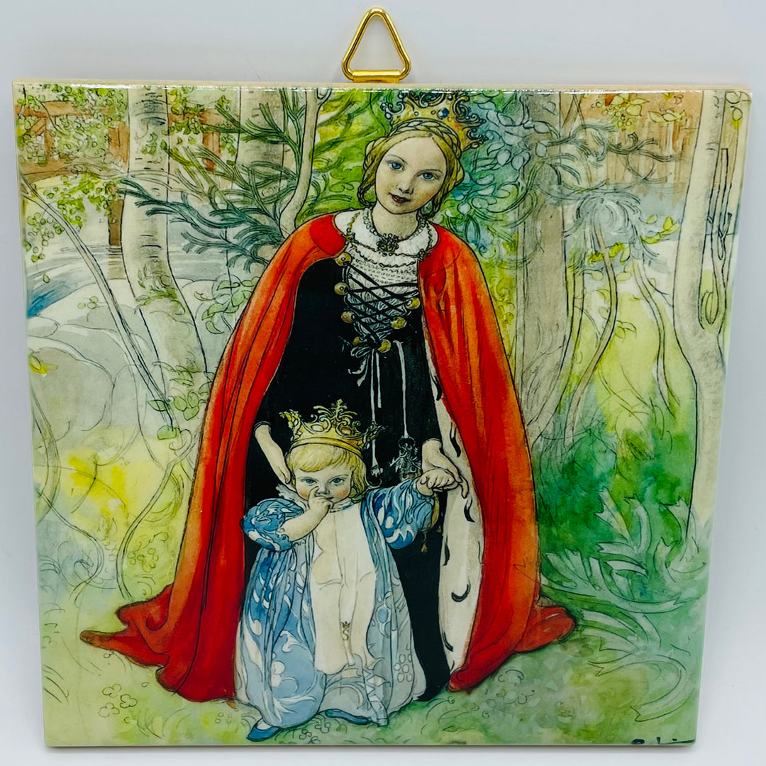 6" Ceramic tile, Carl Larsson Princess & Queen