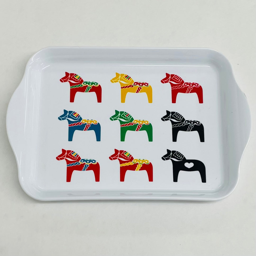 Small Tray - Multi color Dala horses