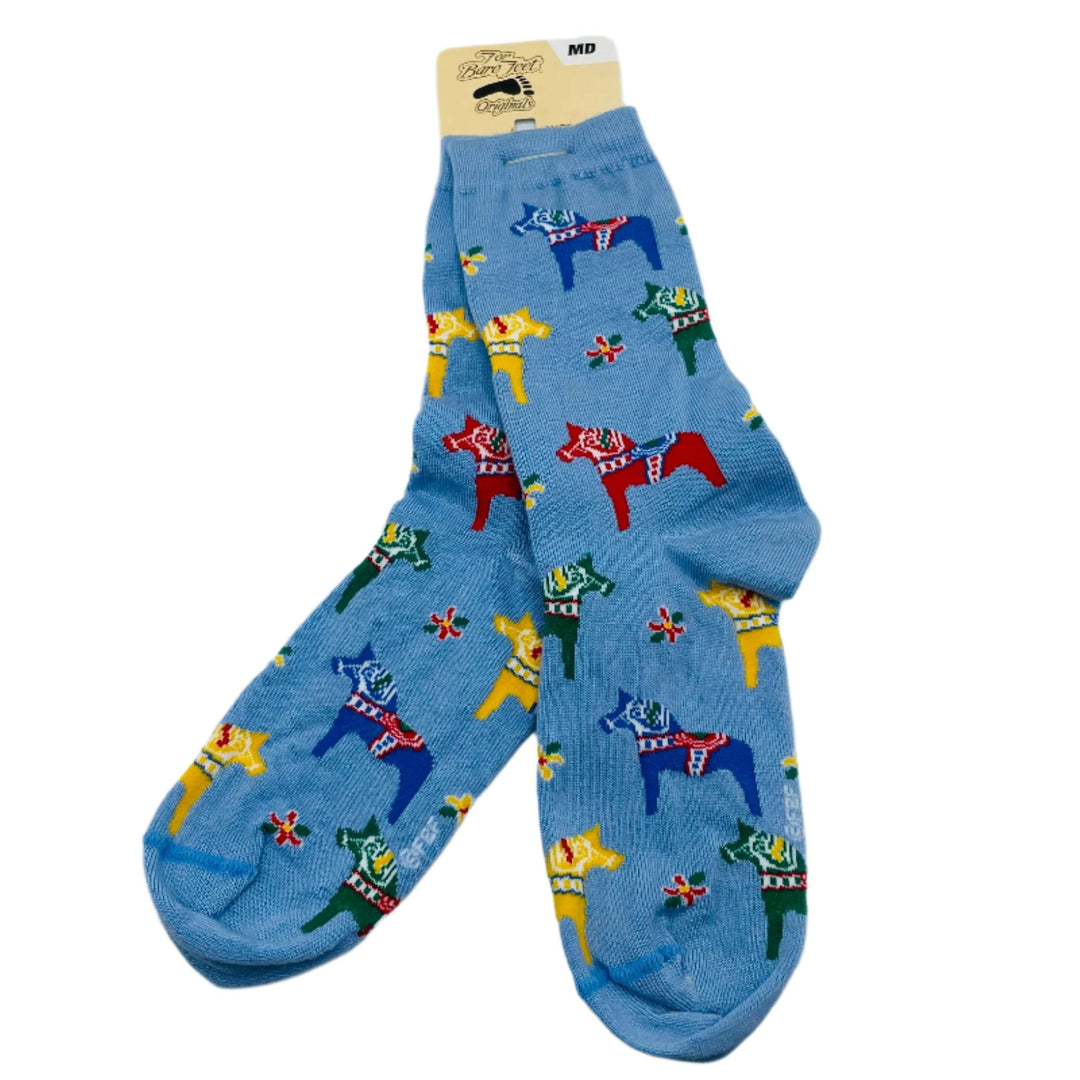 Dala Horse Socks - Light blue