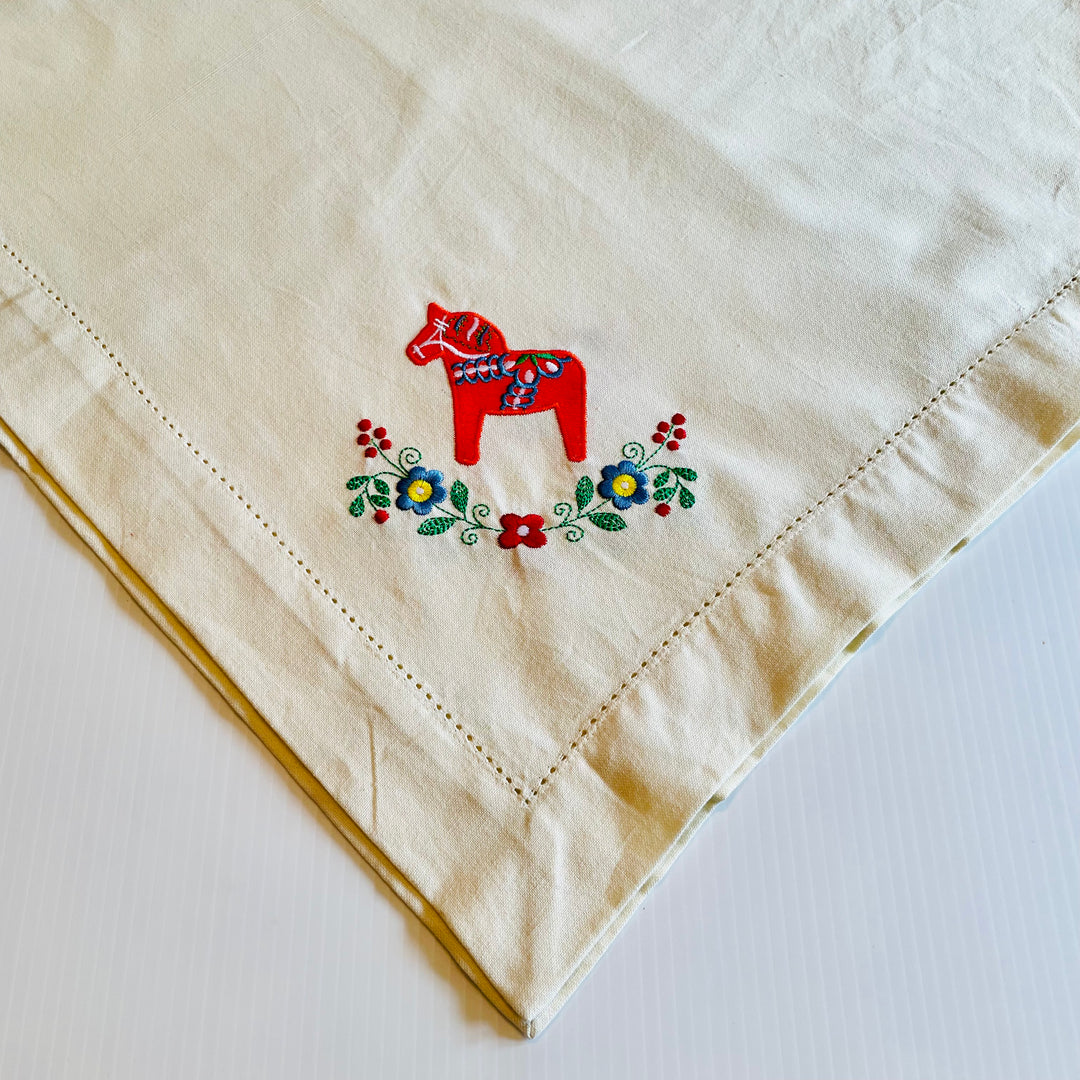 Dala Horse & Flowers Tablecloth