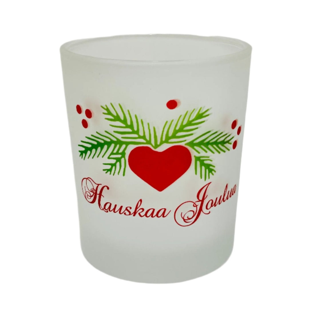 Frosted Glass Votive  - Hauskaa Joulua Hearts & Pines