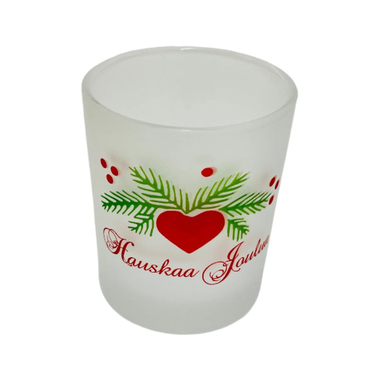 Frosted Glass Votive  - Hauskaa Joulua Hearts & Pines