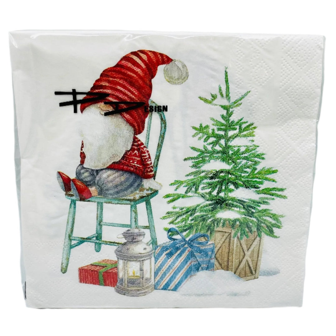 Gnome sitting by the Tree Paper Napkins