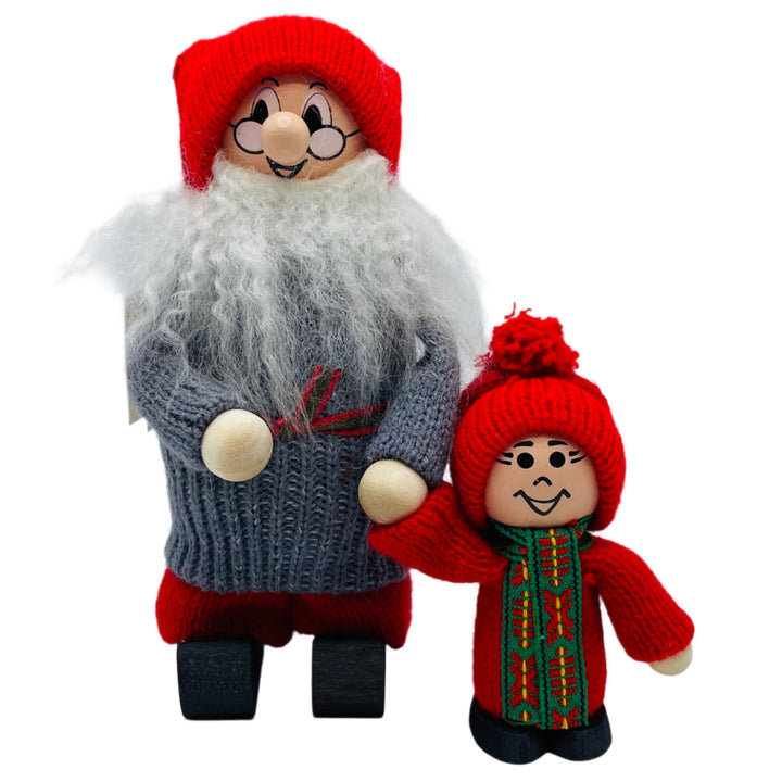 Swedish Tomte Grandpa holding little tomte's hand