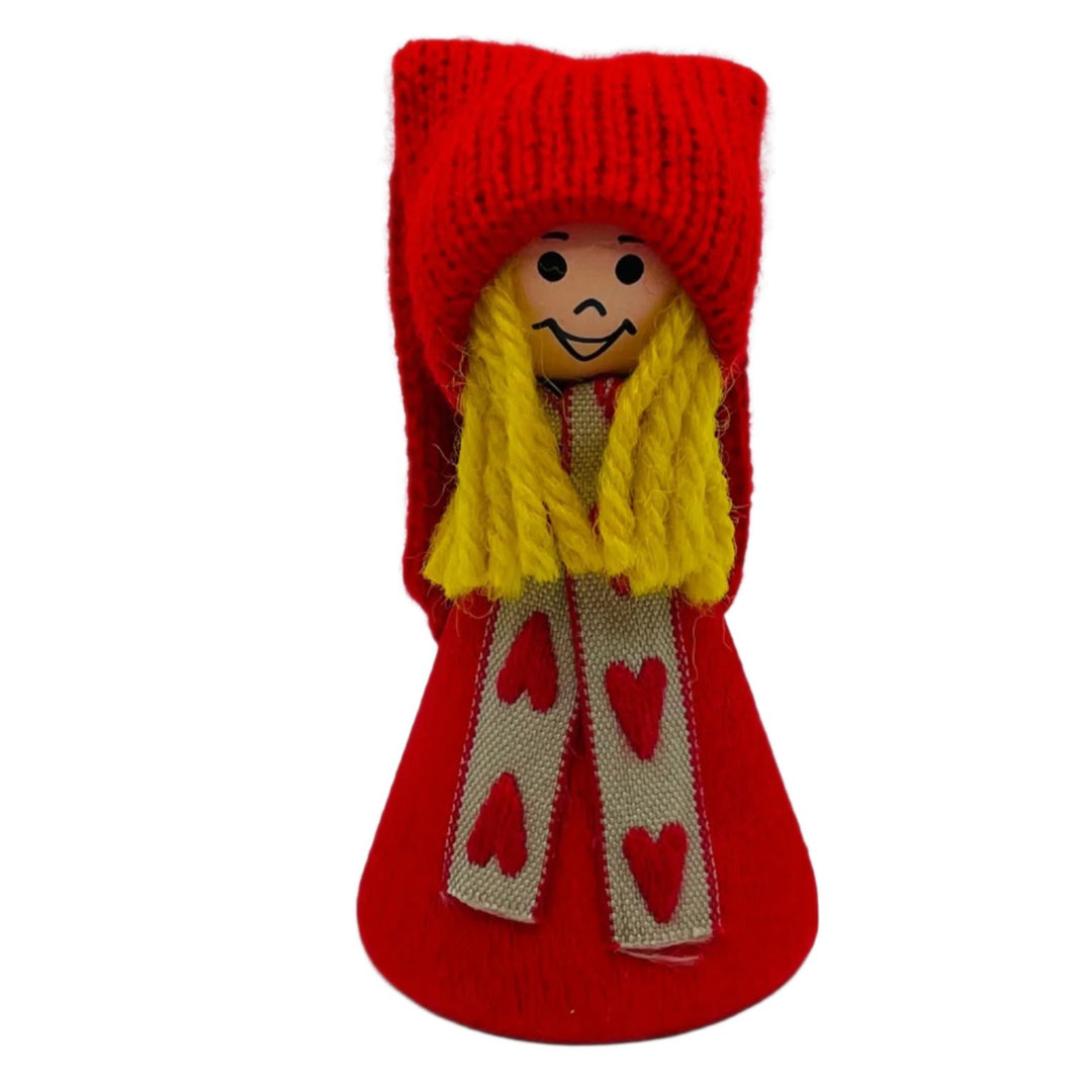 Swedish tomte lady with heart scarf