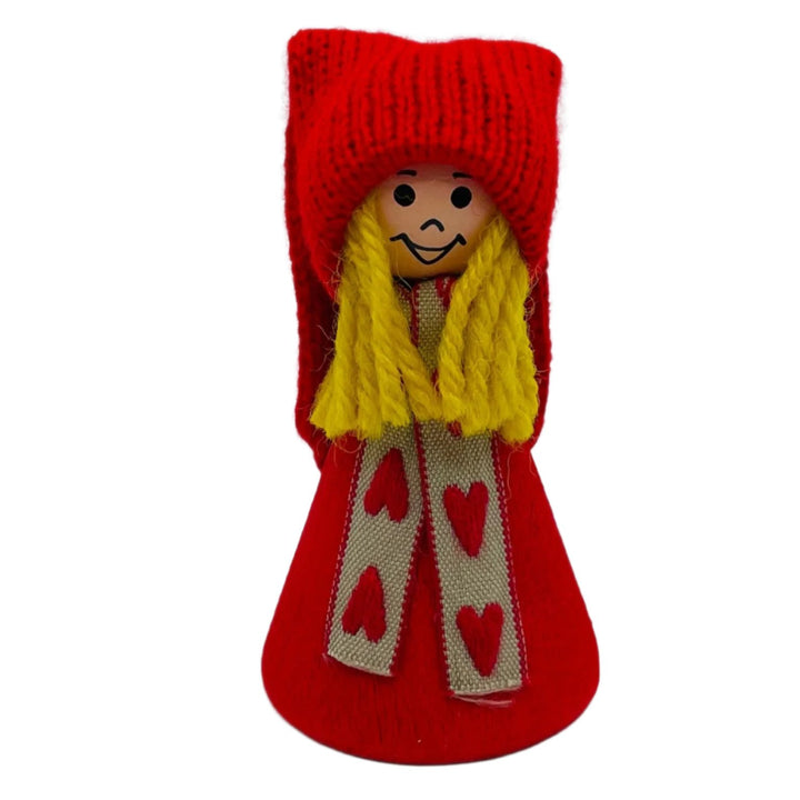 Swedish tomte lady with heart scarf