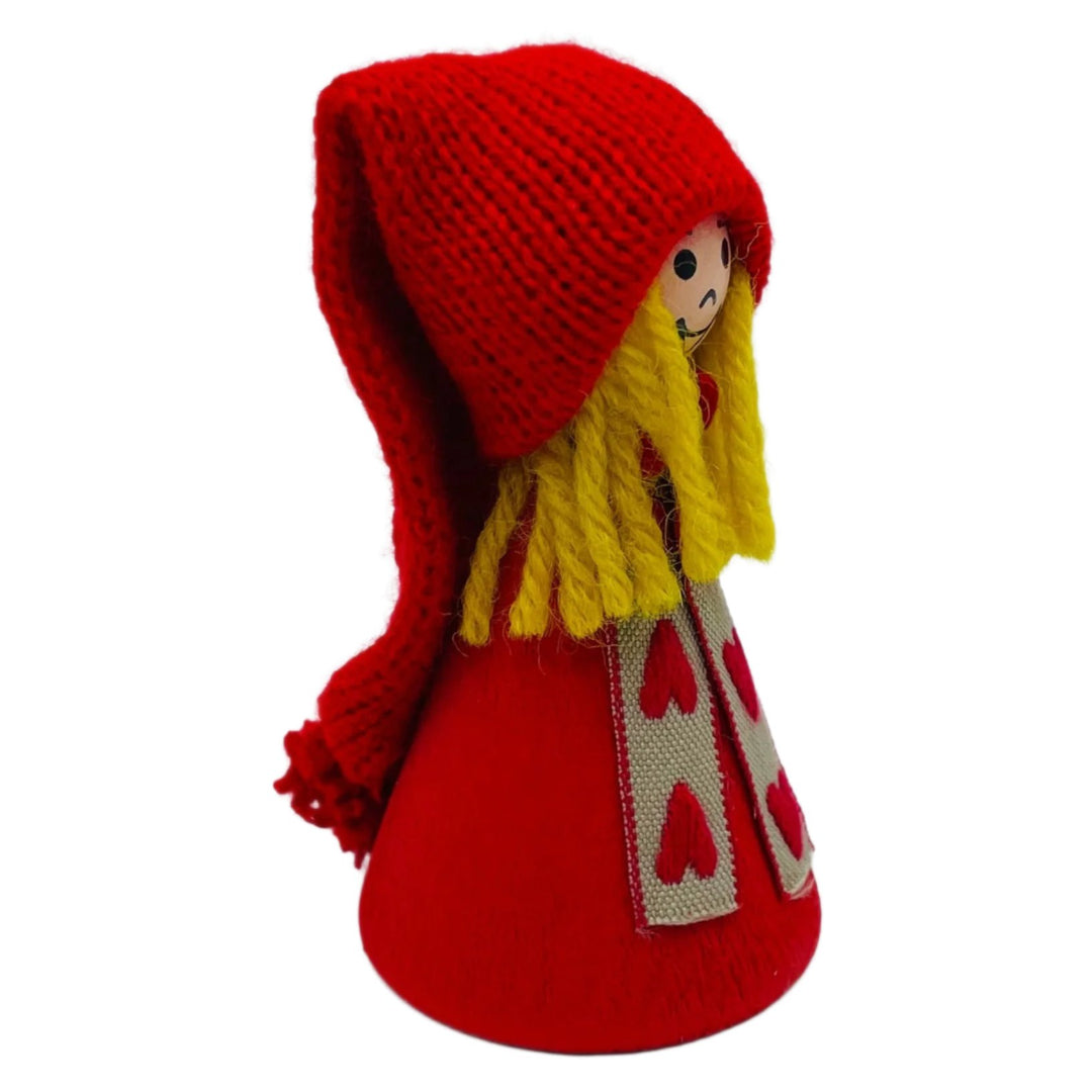 Swedish tomte lady with heart scarf