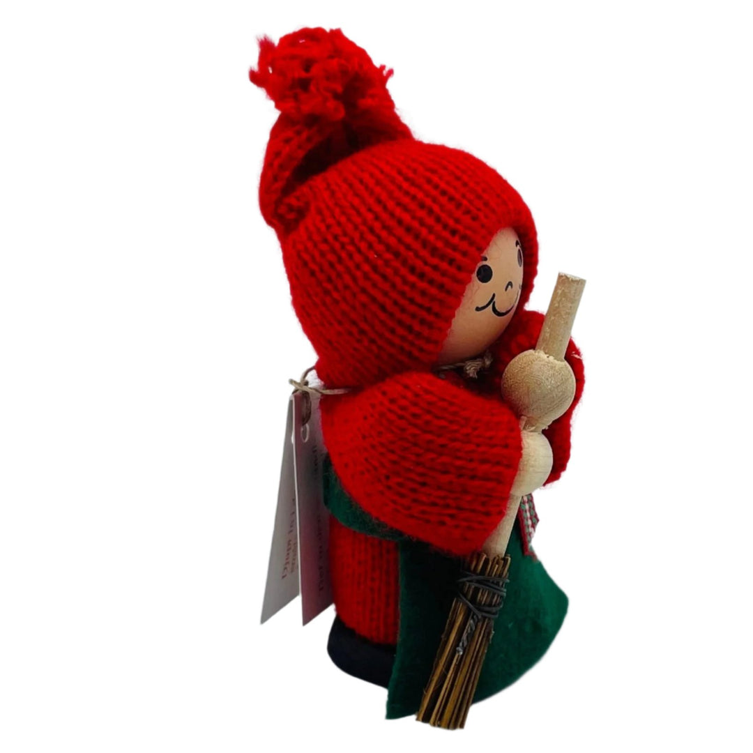 Swedish tomte with broom