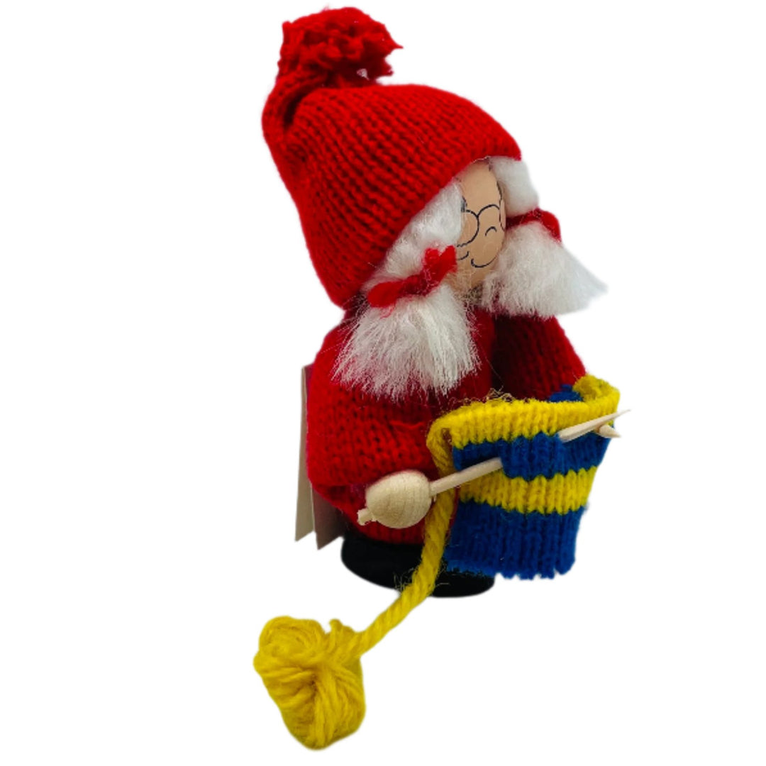 Swedish tomte lady knitting