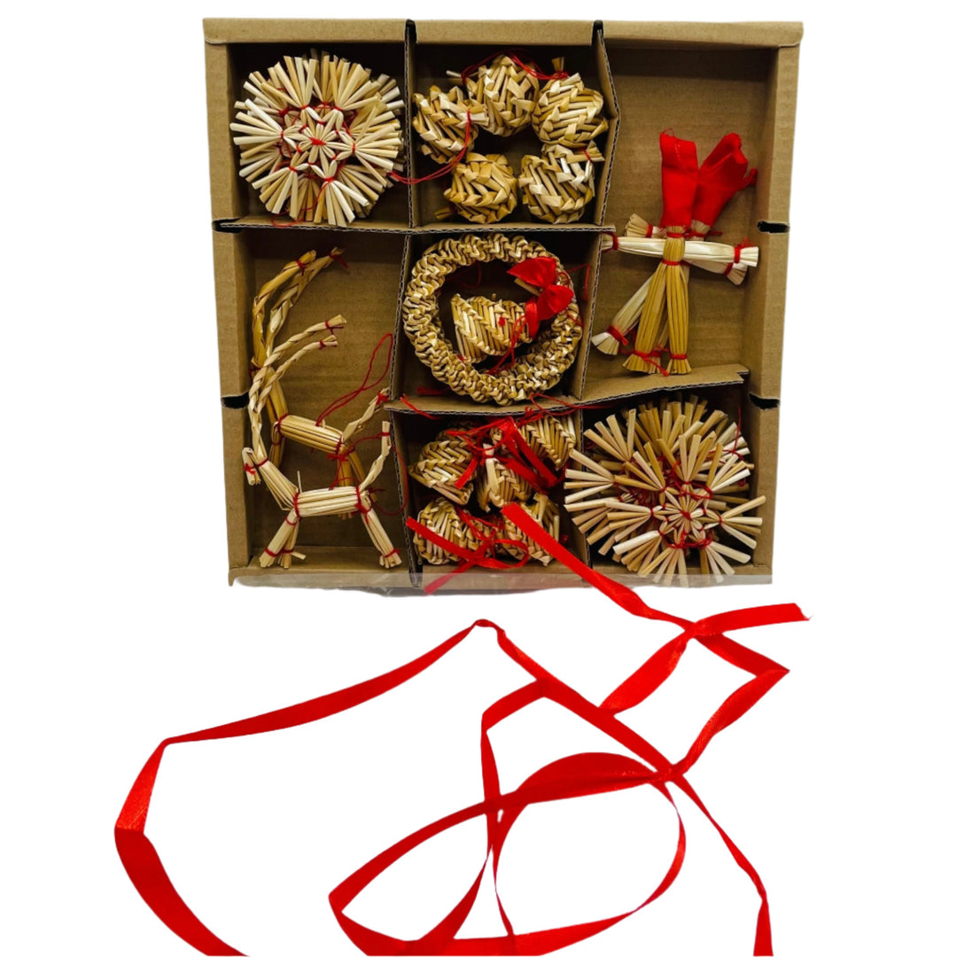 Straw ornament set - 29 pc set.