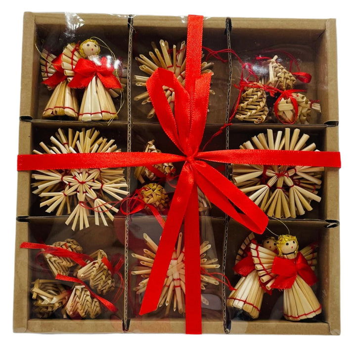 Straw ornament set - 30 pc set.