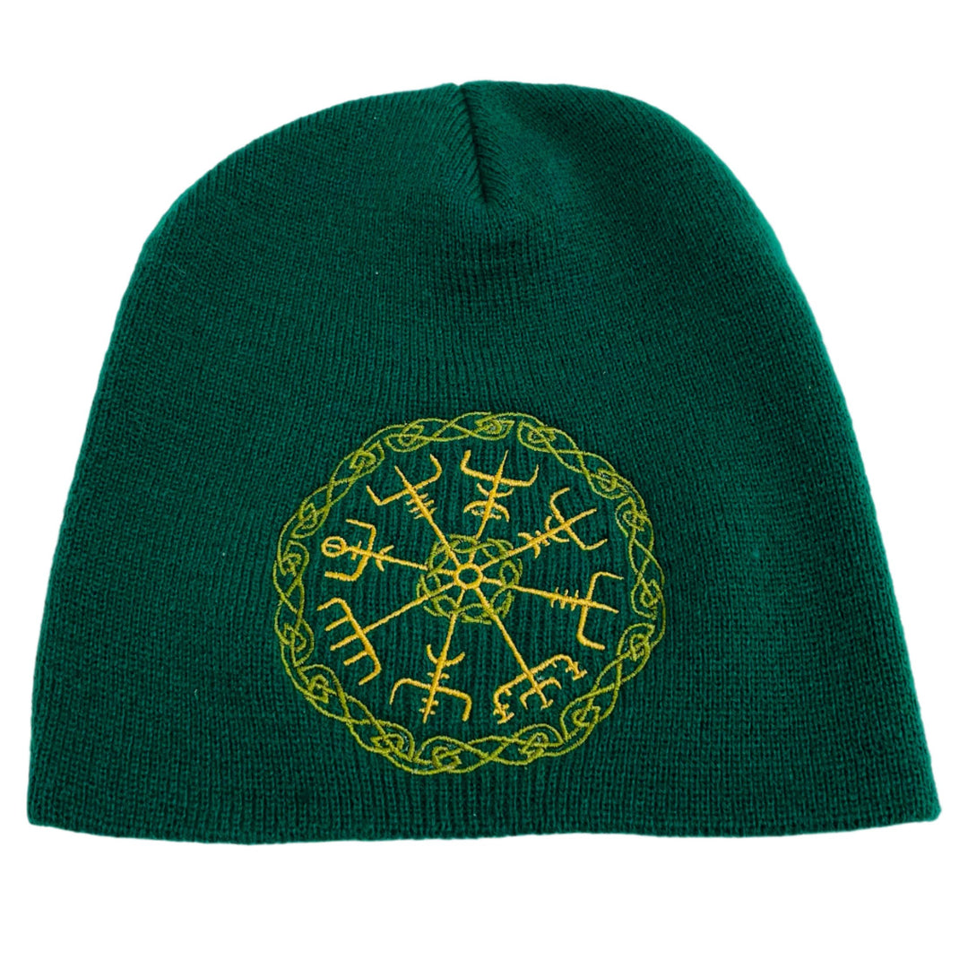 Knit beanie hat - Viking compass Vegvisir