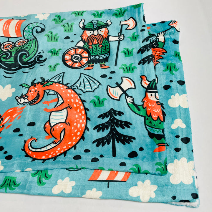 Fleece Baby Blanket - Vikings & Dragons