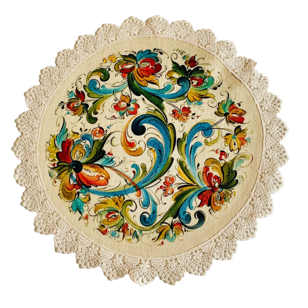 Round Doily Lise Lorentzen Rosemaling