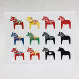 SALE Note Cards, Dala horses package of 6
