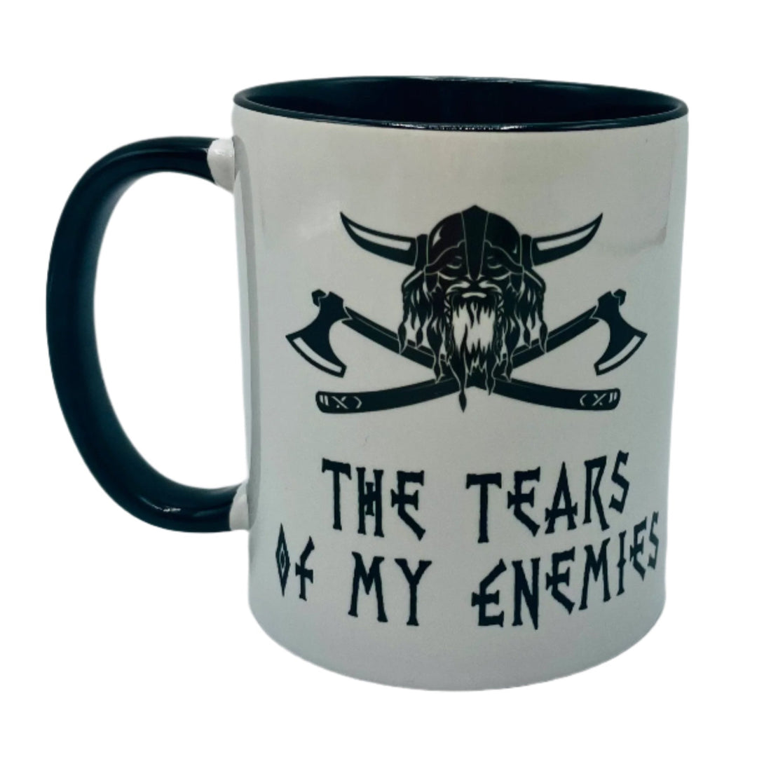 Tears of My Enemies Viking coffee mug with black handle