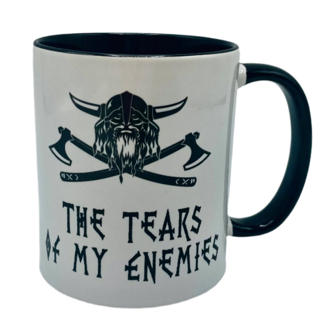 Tears of My Enemies Viking coffee mug with black handle