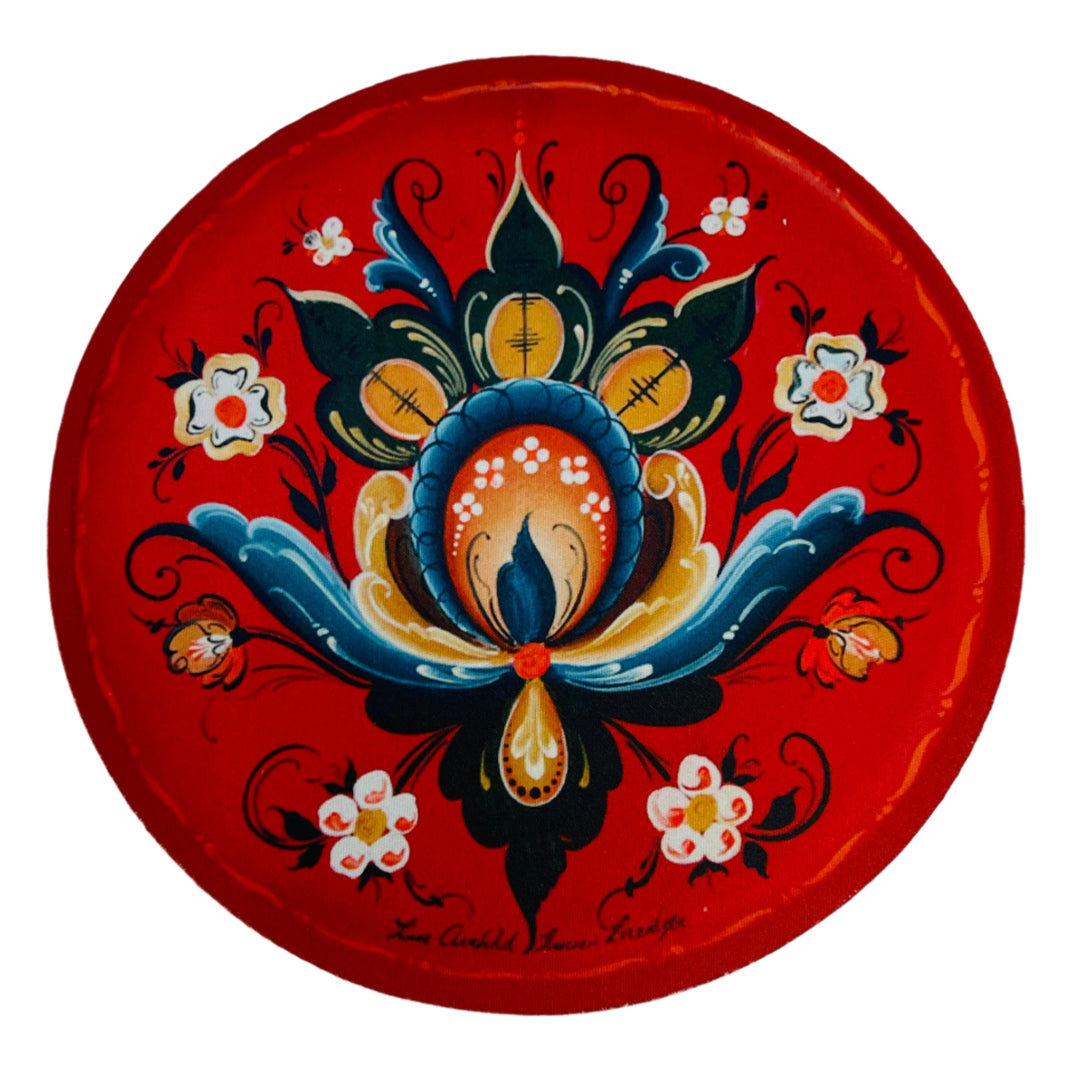 Lise Lorentzen Rosemaling Round Mouse Pad