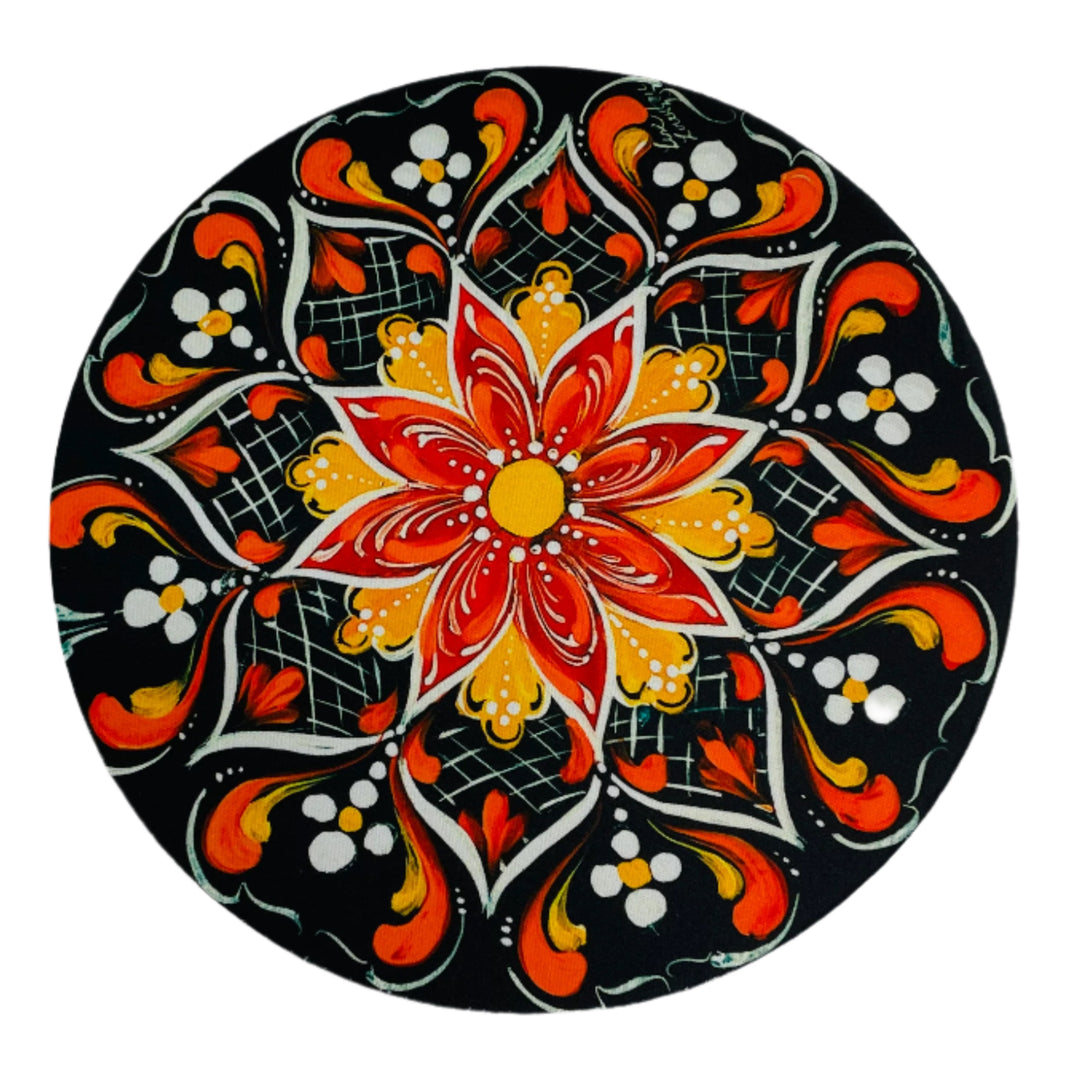 Lise Lorentzen Rosemaling Round Mouse Pad