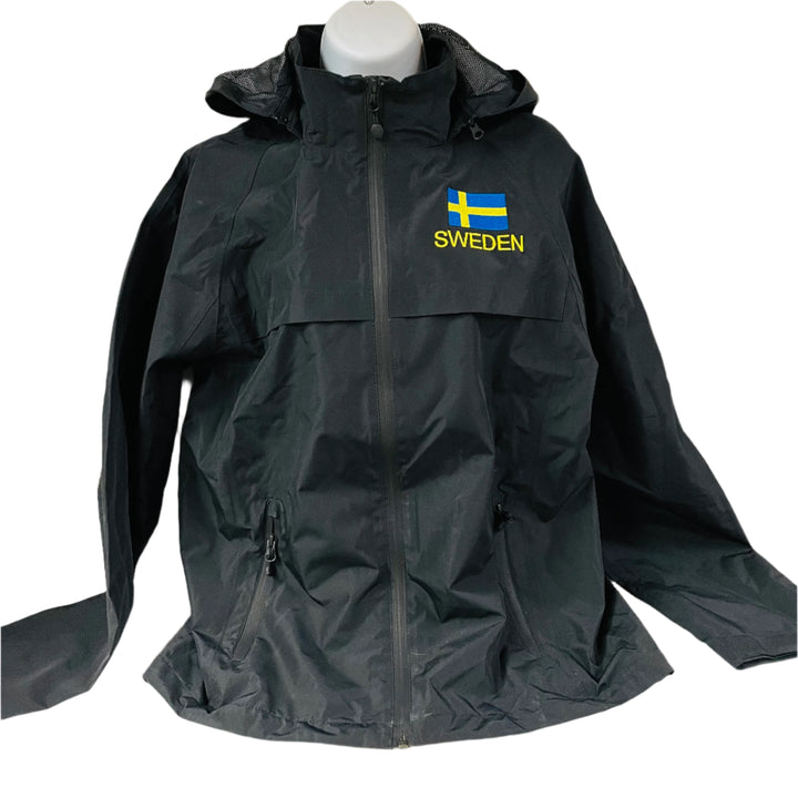 Sweden Flag Packaway Rain Jacket