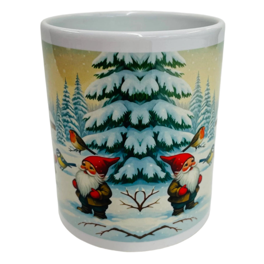 Gnomes & Birds coffee mug