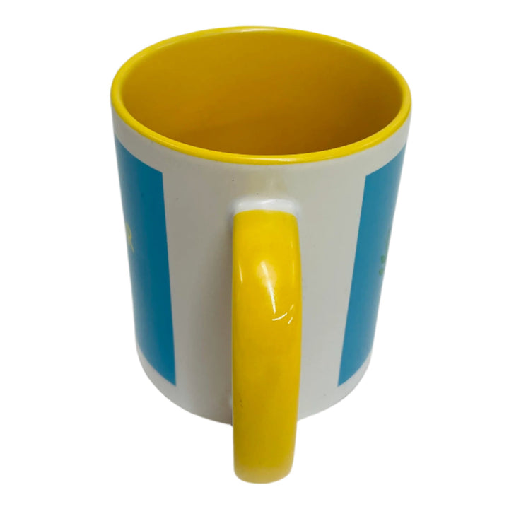 Mormor Floral coffee mug with yellow handle