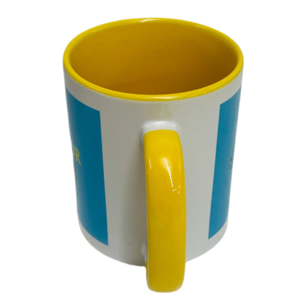 Farmor Floral coffee mug with yellow handle
