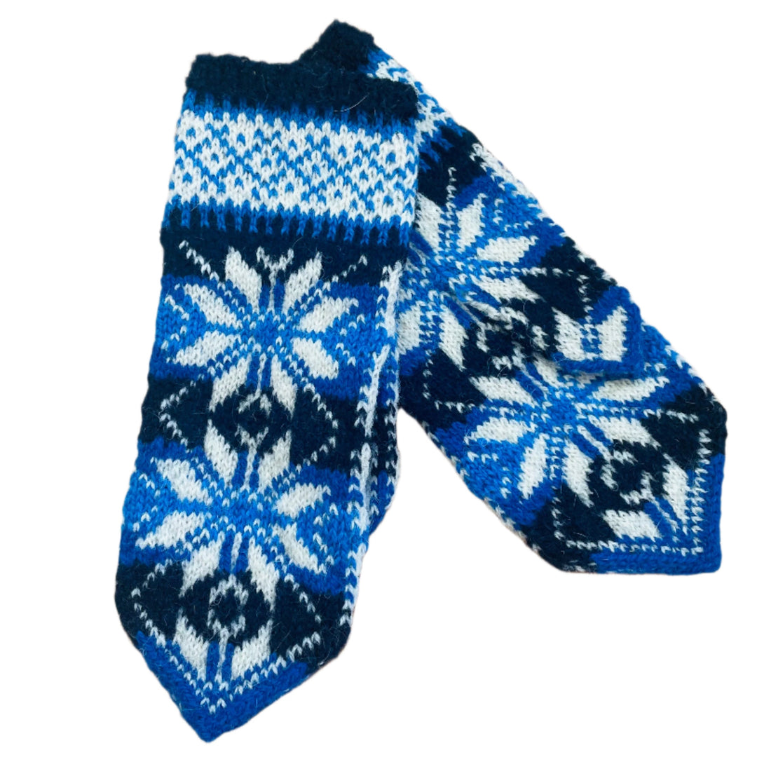 Wool Snowflake Hand Knit Mittens from Estonia